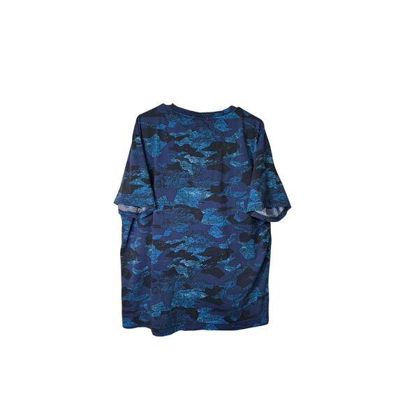 Robert Graham Shirt Mens 2XL Blue Dragon Floral Graphic Tee Camouflage Pattern - Picture 2 of 6